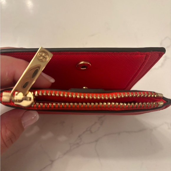 Tory Burch Vibrant Red Wallet with Gold Accent - Picture 6 of 8